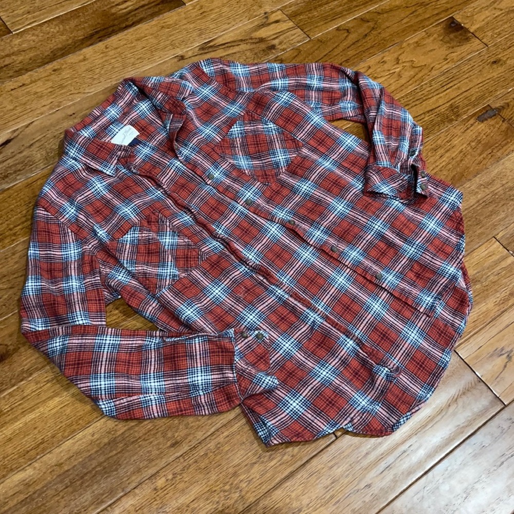 Women’s Red/Blue/White Flannel Shirt